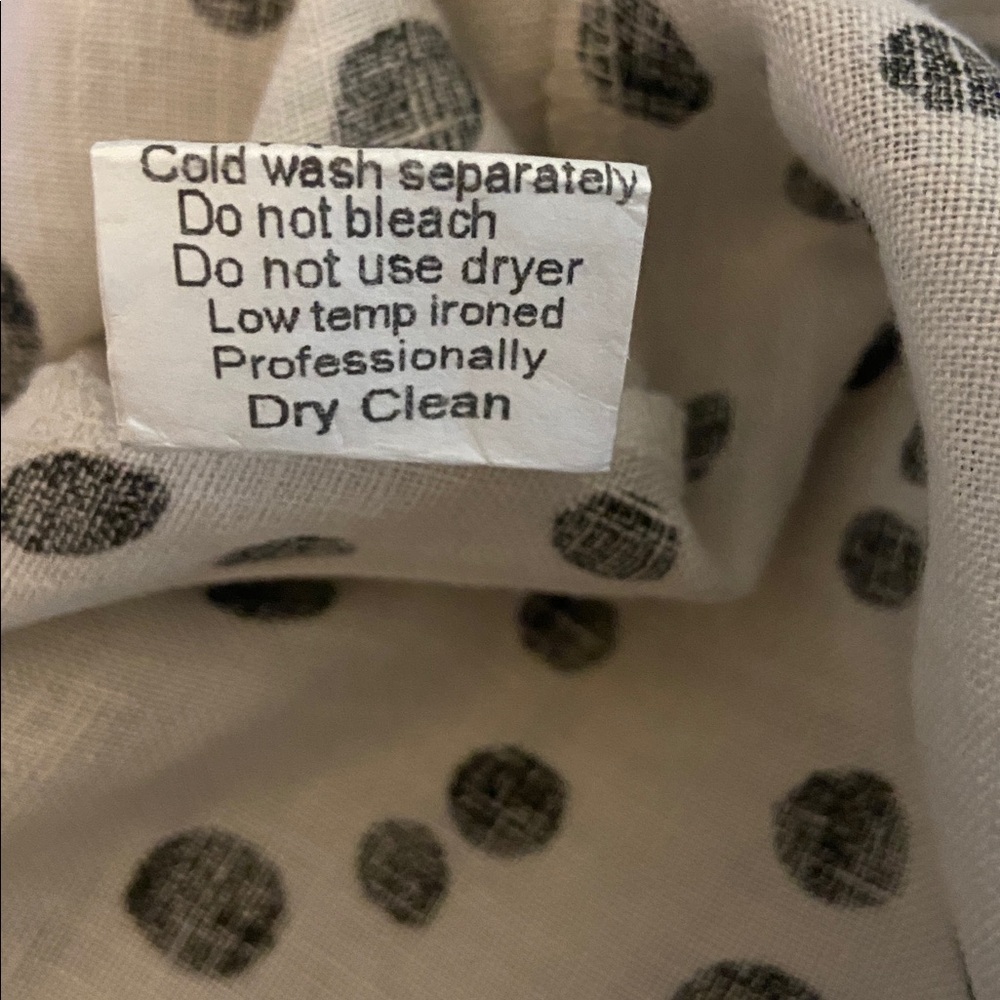 TERZO MILLENIO Made In Italy Linen Halter Babydoll Dress In Polka Dot Size Small - Picture 7 of 7